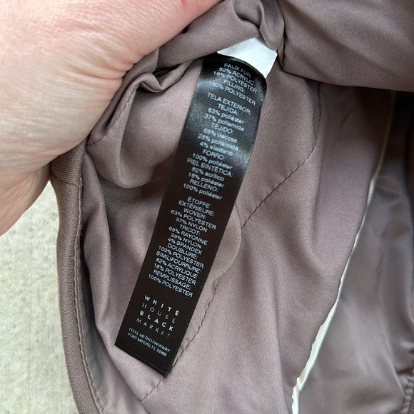 White House Black Market Puffer Vest Faux Fur Womens - Picture 10 of 10